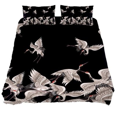Eslifey Japanese White Cranes 3-Piece Duvet Cover Set, Soft, 150 x 200 cm