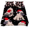Eslifey 3-Piece Duvet Cover Set, Pugs in Snow, 150 x 200 cm, Synthetic Fabric, Multicolor, Extra Long Twin, 71 x 83 in, 19 x 29 in view 1