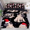 Eslifey 3-Piece Duvet Cover Set, Pugs in Snow, 150 x 200 cm, Synthetic Fabric, Multicolor, Extra Long Twin, 71 x 83 in, 19 x 29 in view 2