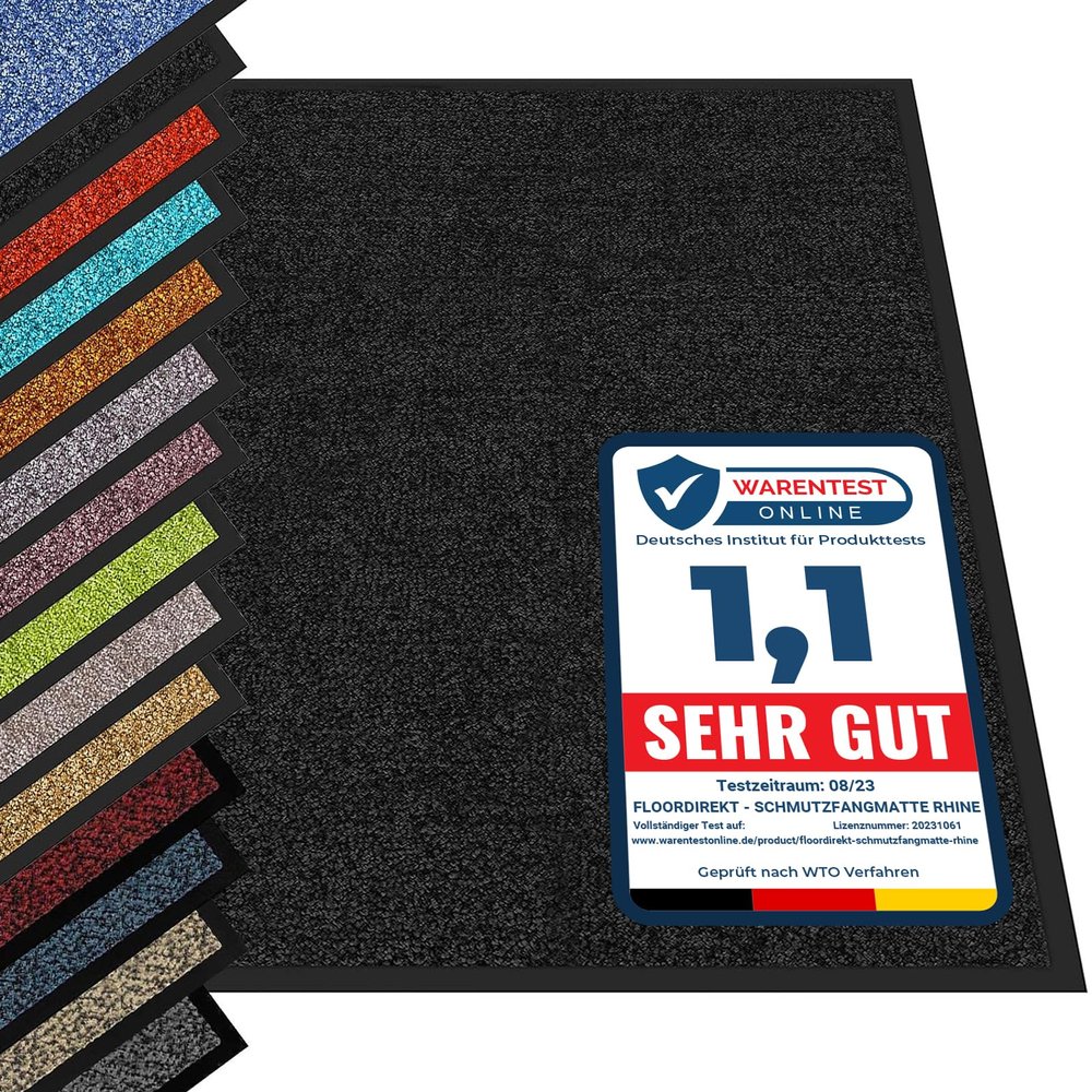 etm Dirt-Trapping Doormat, Black, 40 x 60 cm
