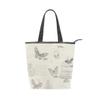 MONTOJ Hibiscus Charcoal Peacock Floral Shoulder Tote Bag view 1