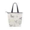 MONTOJ Hibiscus Charcoal Peacock Floral Shoulder Tote Bag view 2