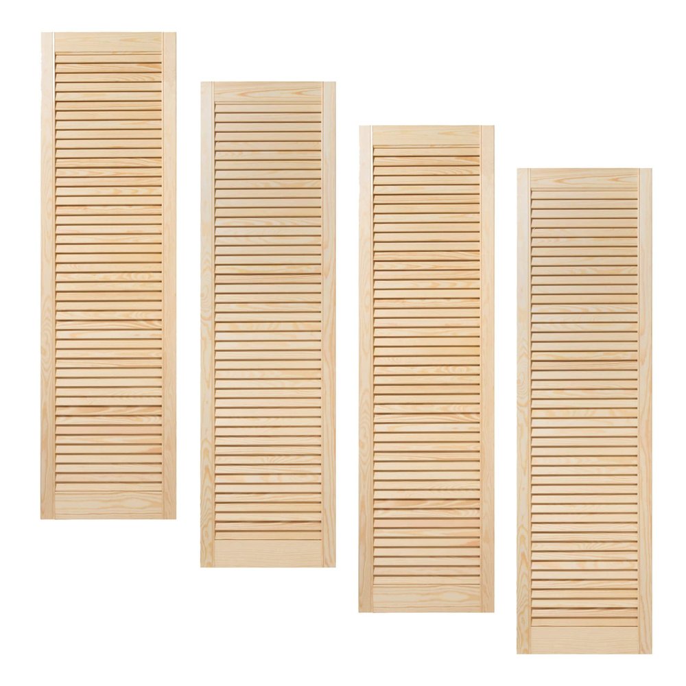 ben+camilla.com 4-Pack Louvered Doors, 140.6 x 39.4 cm, Untreated Natural Pine