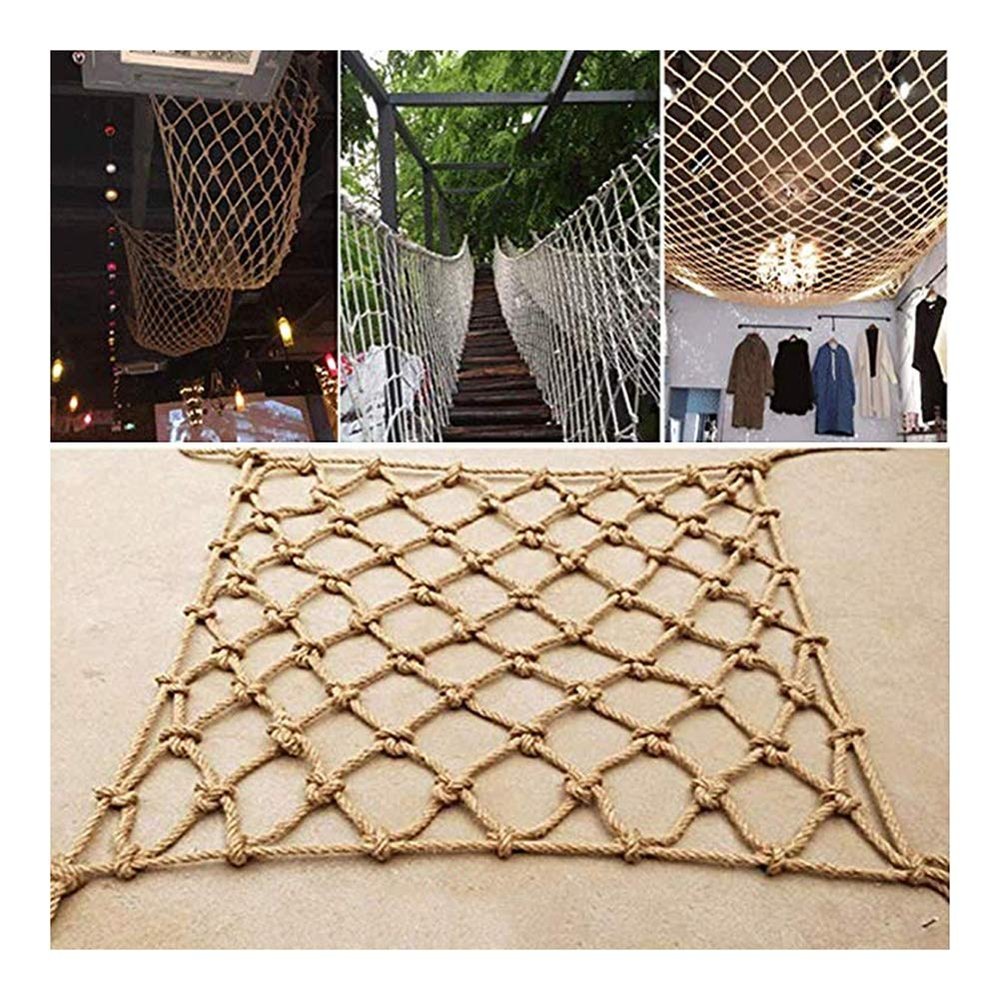GZHENH Decorative Net, Fishnet Decor, Balcony Safety Net, Handwoven, Reusable, Customizable (Beige, 4 mm, 1 x 8 m)