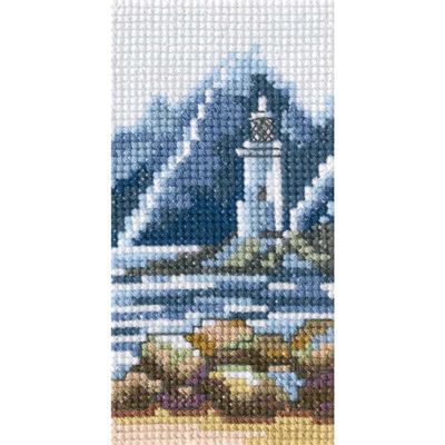 RTO EH368 Lighthouse Cross-Stitch Kit, Cotton, Multicolor, 5.5 x 10.5 cm