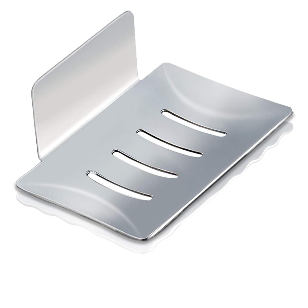 HONZUEN Adhesive Stainless Steel Soap Holder, No Drilling Required
