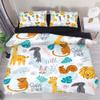 Eslifey Colorful Doodle Wild Animals Words Duvet Cover Set, 3-Piece view 2