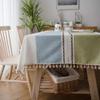 AMCER Red Rectangular Cotton-Linen Tablecloth 90 x 170 cm view 2