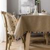 AMCER 135 x 255 cm Cotton-Linen Tablecloth, Brown view 2