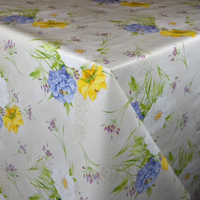 KEVKUS Oilcloth Tablecloth C144491, Colorful Summer Meadow Flowers, Selectable Shape, 140 x 240 cm Rectangular