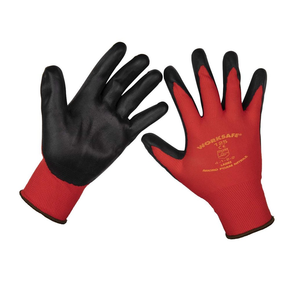 Sealey Flexi Grip Nitrile Gloves, Size L, 1 Pair, 9125L