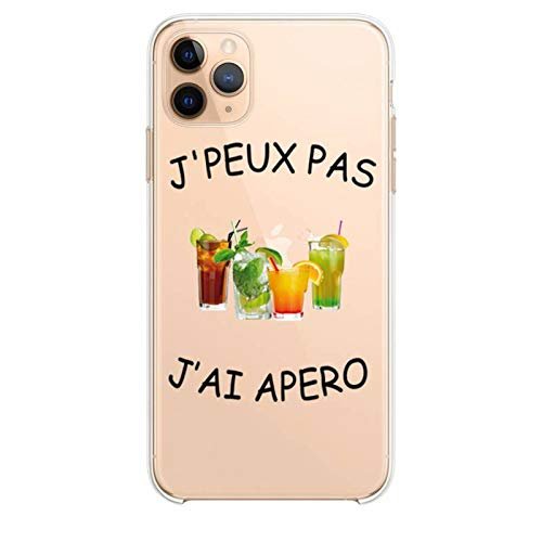Cokitec Protective Case for Samsung Galaxy S20 Ultra, "J'peux Pas J'ai Apéro," Clear