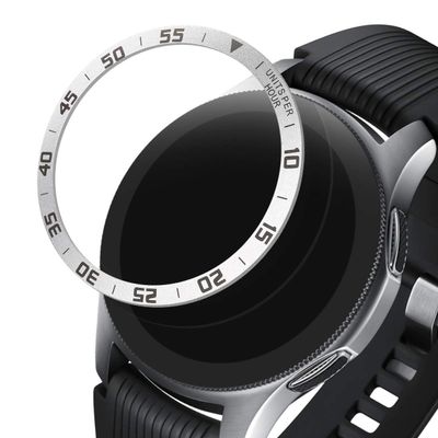 kwmobile Protective Bezel Ring Compatible with Samsung Galaxy Watch (46mm) / Galaxy Gear S3 Frontier, Silver/Black