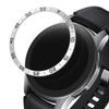 kwmobile Protective Bezel Ring Compatible with Samsung Galaxy Watch (46mm) / Galaxy Gear S3 Frontier, Silver/Black view 1