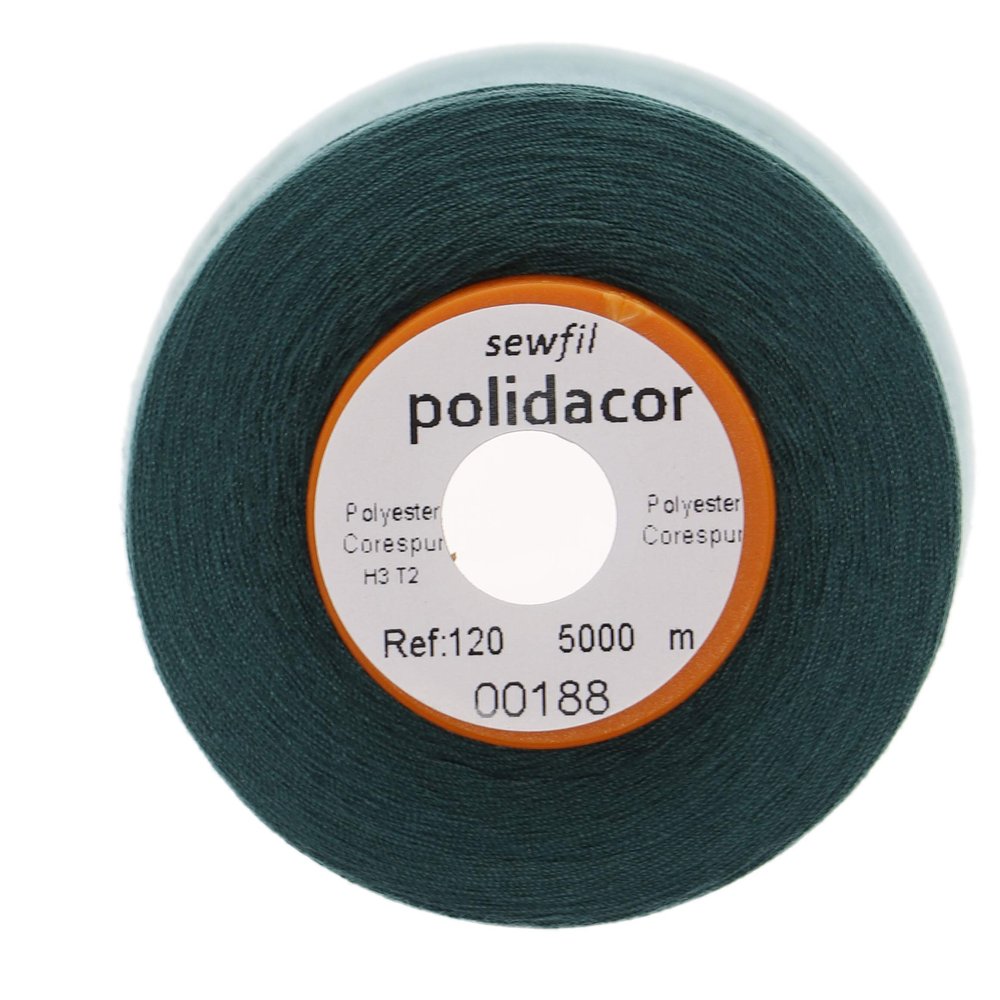 Sewfil Polidacor 0188 100% Polyester Thread, 5,000 m, Eucalyptus Green