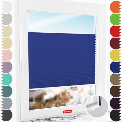 Schuette Premium Pleated Blind, Deep Lagoon Blue, 155 x 120 cm, Screw-Mount Installation