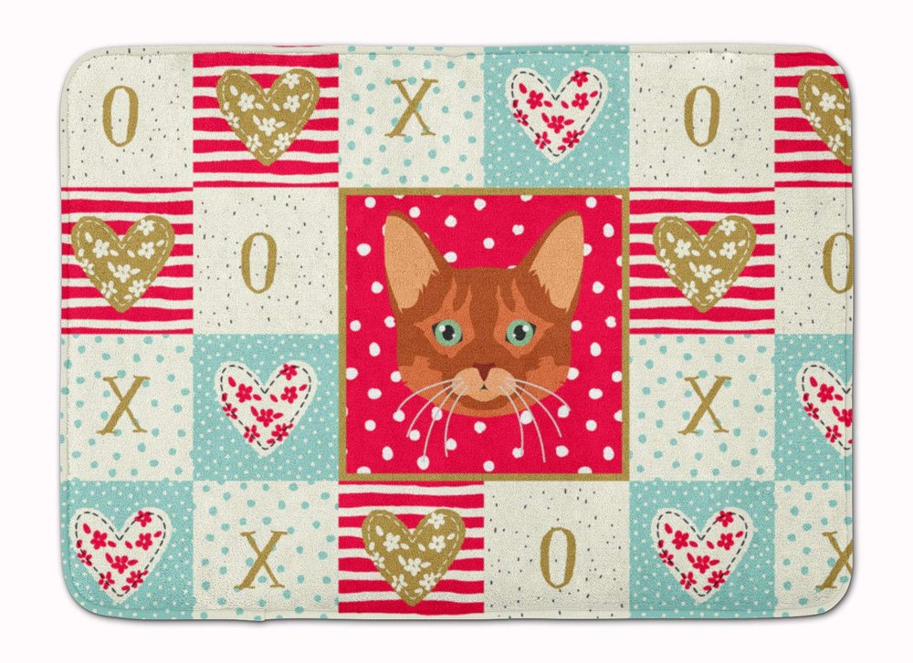 Caroline's Treasures Somali Cat Love Machine-Washable Memory Foam Floor Mat, Multicolor, 19 x 27
