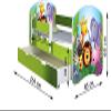 ACMA Children's Bed 160x80 with One Drawer and Mattress, Green, Fall Protection Rail, Slatted Base II, 05 Red Car view 4