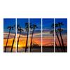 islandburner Canvas Wall Art Santa Monica California Sunset Pier Beach view 1