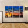 islandburner Canvas Wall Art Santa Monica California Sunset Pier Beach view 2