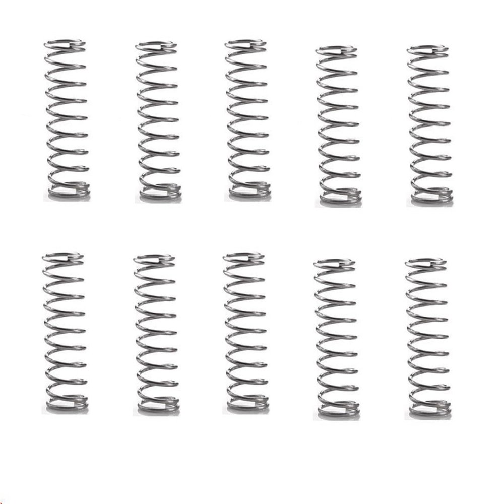 F-MINGNIAN-SPRING 10-Pack Stainless Steel Compression Springs, 0.8 mm Wire Diameter x 5 mm Outer Diameter x 5–50 mm Length (Size: 0.8 x 5 x 50 mm)