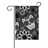 MONTOJ Black Sugar Skull Pattern Front Yard Flag, Double-Sided Printed, Multiple Patterns, Polyester, 1, 12 x 18 in view 1