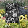 MONTOJ Black Sugar Skull Pattern Front Yard Flag, Double-Sided Printed, Multiple Patterns, Polyester, 1, 12 x 18 in view 2
