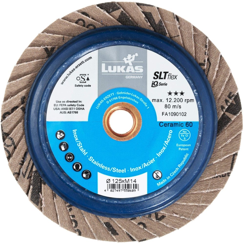 LUKAS SLTflex universal flap disc, 125 mm, ceramic grit 60, flat
