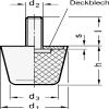 Bumper Stop, 25 mm, with M6x12 Screw, Hardness 55 view 2
