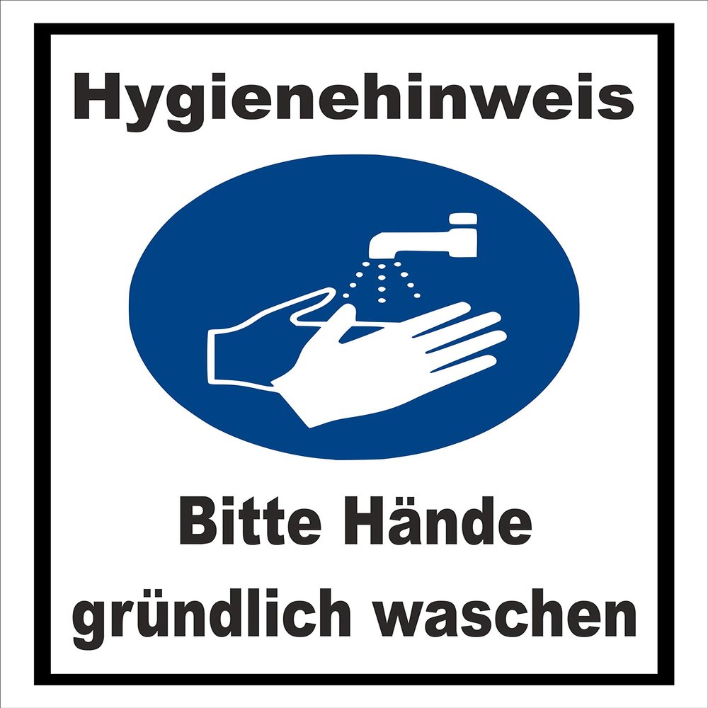 Melis-Folienwerkstatt Wash Hands Sign, 30 x 20 cm, Pre-Drilled, 3 mm PVC Foam Board, 20 VAR S00225-043-A
