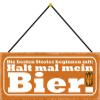 Schatzmix “Hold My Beer” Metal Sign, Wall Decor, 27 x 10 cm, with Cord view 1