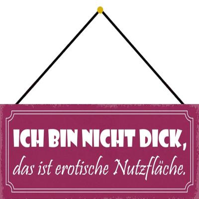 Schatzmix “I’m Not Fat” Quote Metal Wall Sign, 27 x 10 cm, Multicolor