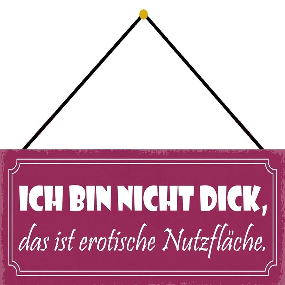 Schatzmix “I’m Not Fat” Quote Metal Wall Sign, 27 x 10 cm, Multicolor