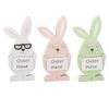 schenken-24 Set of 3 Wooden Easter Bunnies with Glasses, 15 cm view 1