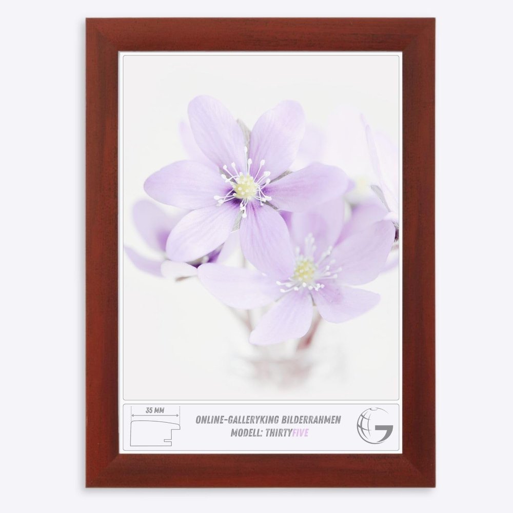 Online-GalleryKing OGK Thirtyfive Picture Frame 49 x 68 cm, Wiped Red, MDF Wood, Anti-Glare Acrylic Glazing, HDF Backing