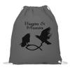 Hugin & Munin – Ravens Catch the Christian Fish Cotton Gymsac, 37 × 46 cm, Graphite Gray view 1