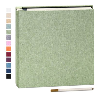 Yopih Self-Adhesive Linen Photo Album, 40 Pages, 33 x 32 cm, Turquoise