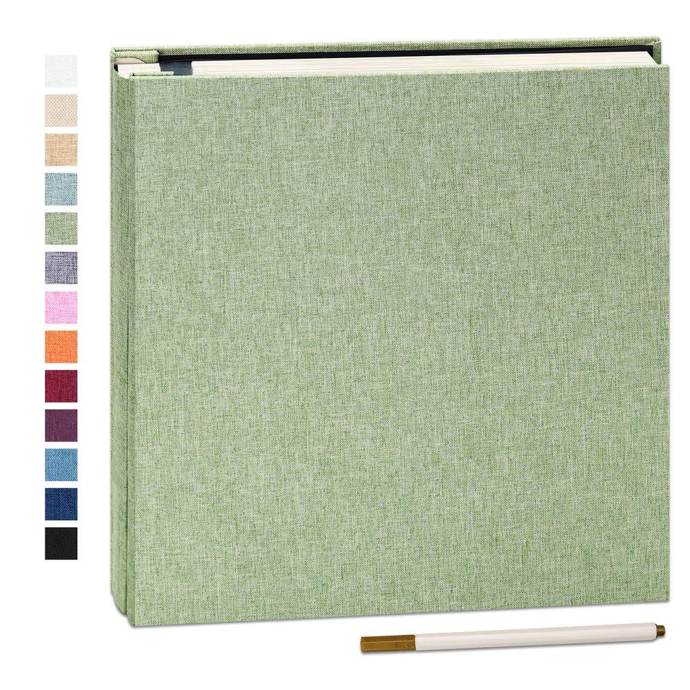 Yopih Self-Adhesive Linen Photo Album, 40 Pages, 33 x 32 cm, Turquoise