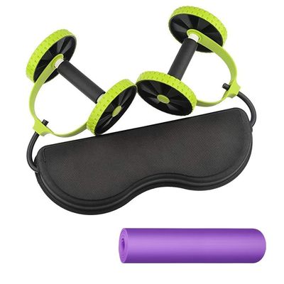AGYH Multifunctional Ab Roller with Yoga Mat, Professional Home Fitness Equipment, Green