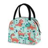 Cute Red Dinosaur Insulated Lunch Bag with Drink Holder view 2
