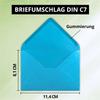 400 Small Azure Blue DIN C7 Envelopes, 3.2 x 4.5 in, Pointed Flap, Wet Adhesive view 3