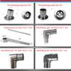 Stainless Steel Pipe Connector Glass Panel Holder Push-Fit Fitting Cough Guard Spit Guard (80 Pipe Mounting Flange) view 3