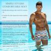 Lorvies Men's Swim Trunks, Ethnic African Aztec Tribal Pattern, Short Square-Cut, S/L-XL, Multicolor view 3