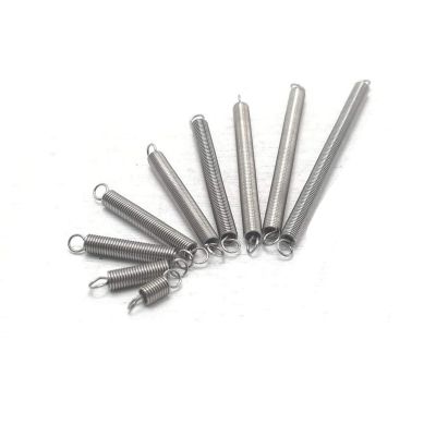 F-MINGNIAN SPRING 10-Pack 304 Stainless Steel Double-Hook Small Tension Springs Hardware, Wire Diameter 0.3 mm, Outer Diameter 2 mm, Length 10–50 mm (Size 0.3 × 2 × 20 mm)