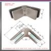 PMC V4A Stainless Steel 90° Square Glass Clamp, MOD:23, 10.76 mm view 3