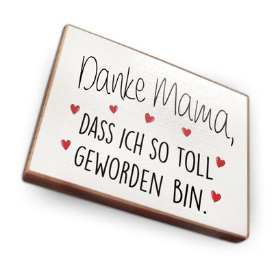 wood and color – Refrigerator Magnet with Saying | Handmade Beechwood Gift | “Thanks, Mom, for Making Me So Awesome”
