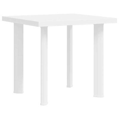 vidaXL Garden Table White 80 x 75 x 72 cm Plastic