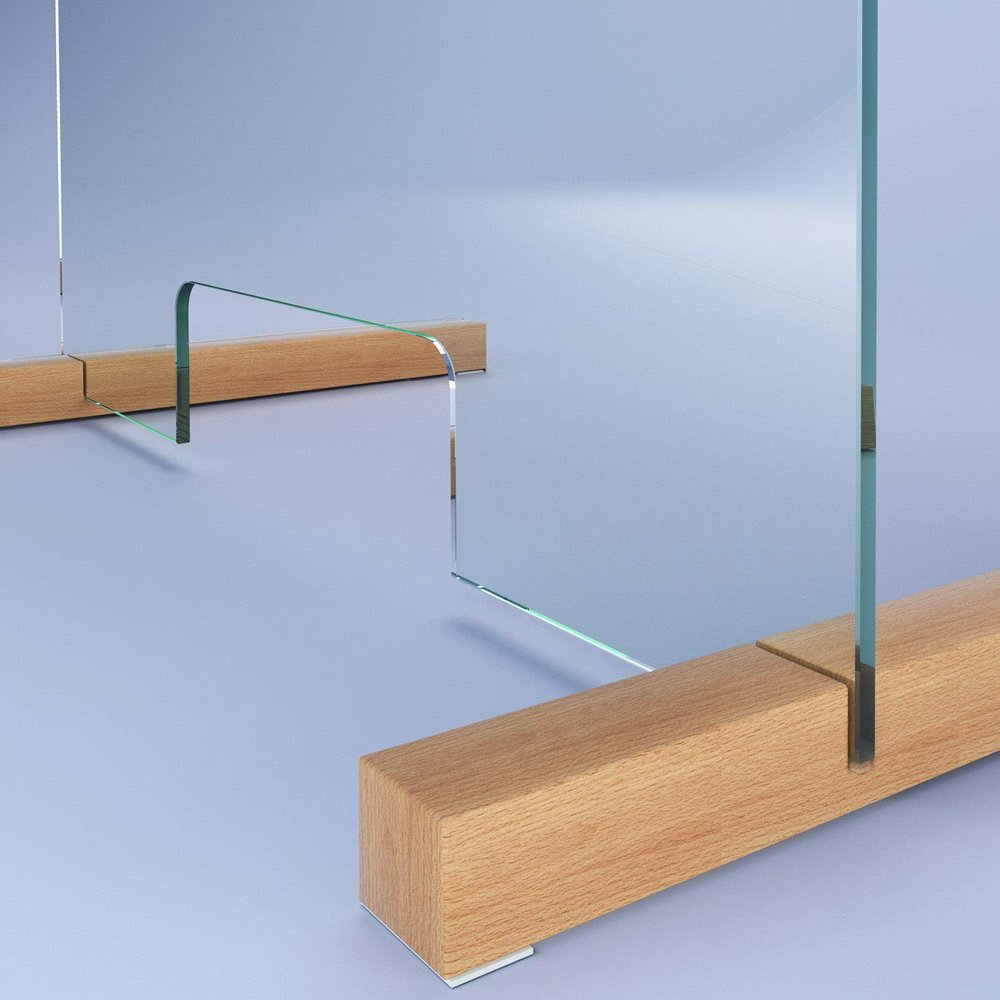 SARAR Sneeze Guard, 8 mm Genuine Safety Glass, 110 W x 100 H cm, Made in Germany