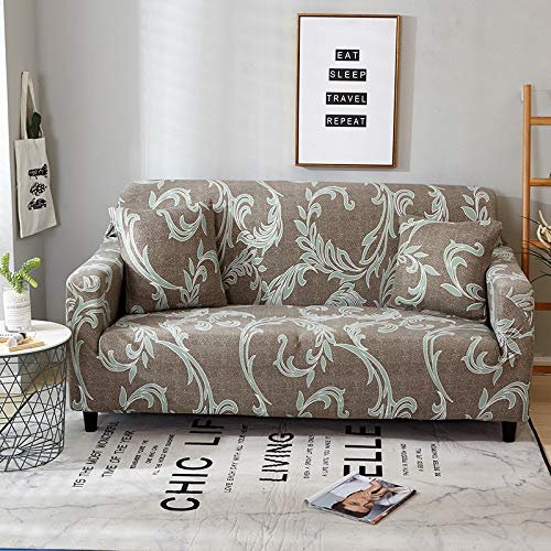 OKJK Stretch Floral Sofa Cover, Universal Slipcover for 1/2/3/4-Seater Sofas, 90–140 cm