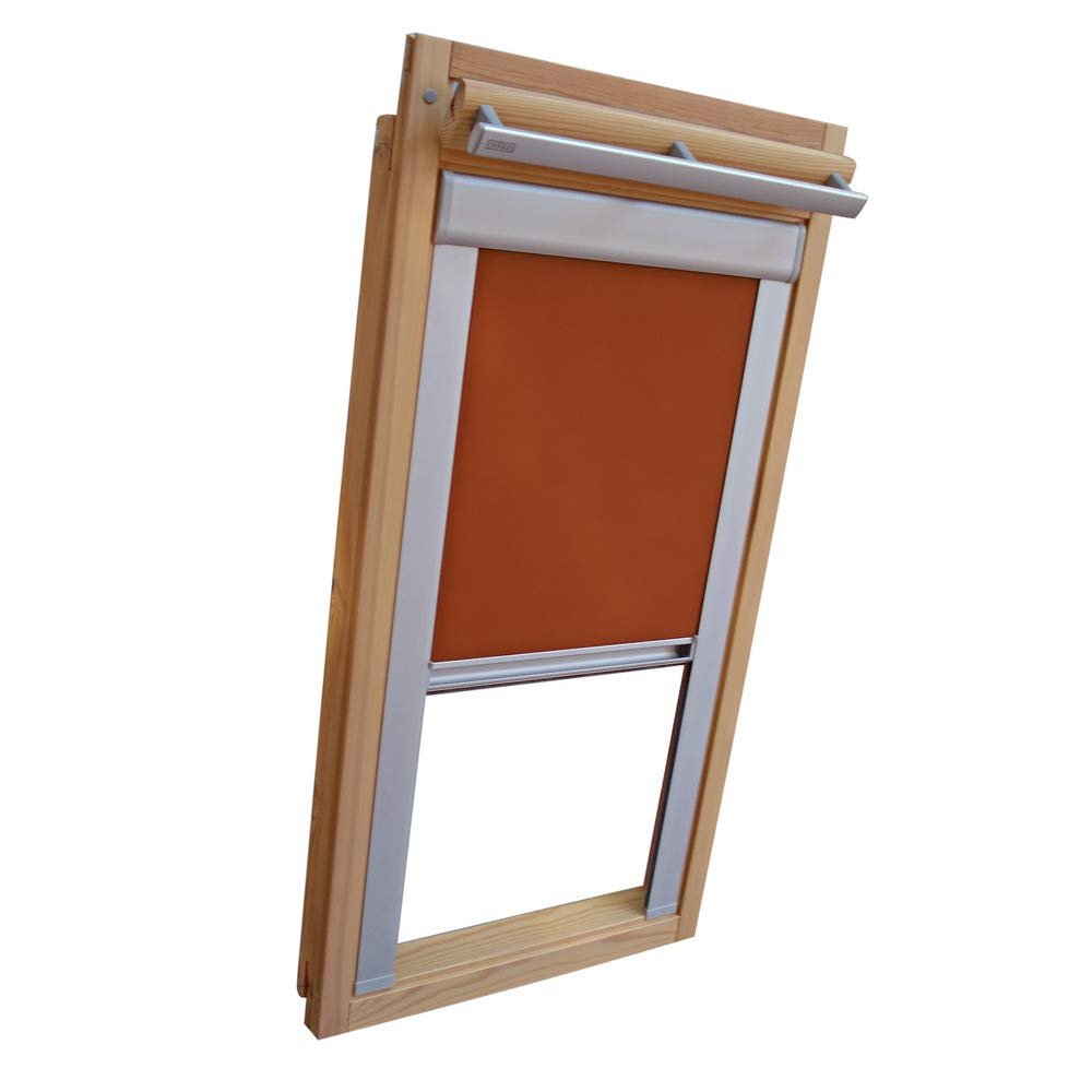 Privacy Roller Blind for VELUX Roof Windows, Type VL Y/VU Y/VKU – Y97, Terracotta, with Aluminum Side Rails